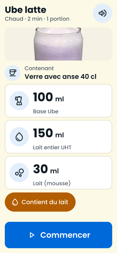 Écran Préparer sur smartphone
